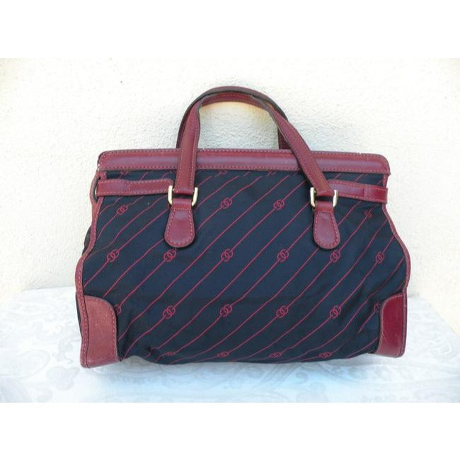 Gucci Anniversary Kelly Style Totesatchel Navyred Diagonal G Print Canvas And Leather Satchel