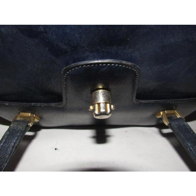 Gucci Vintage Pursesdesigner Purses Navy Blue Leather Satchel
