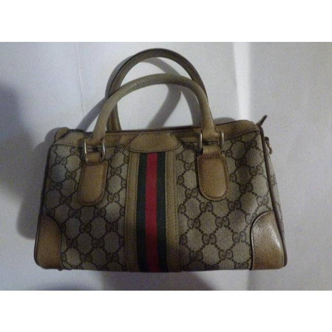 Gucci Boston Vintage Logo Brown Gg Canvas Satchel