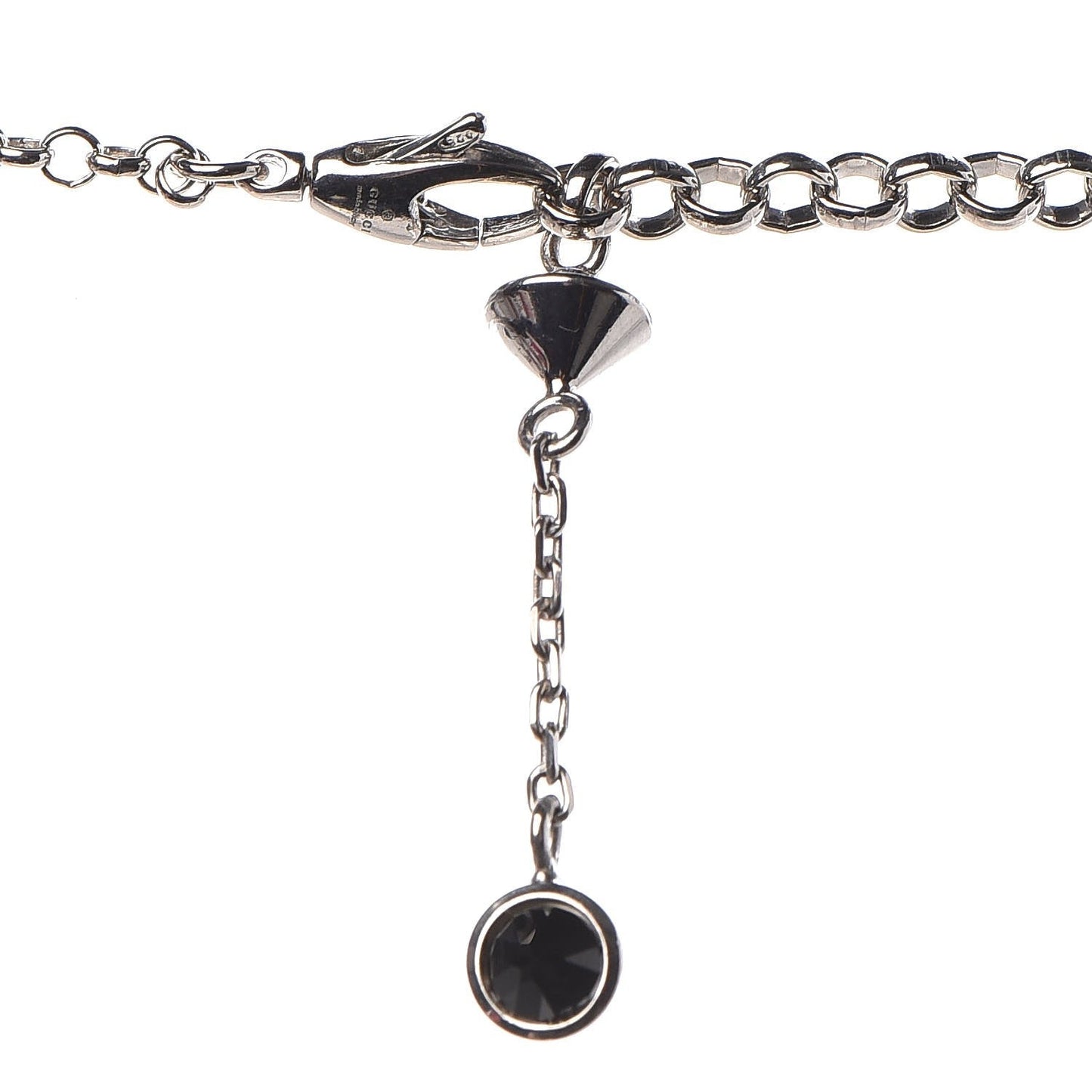 Gucci Enamel Bosco Dog Necklace in Silver