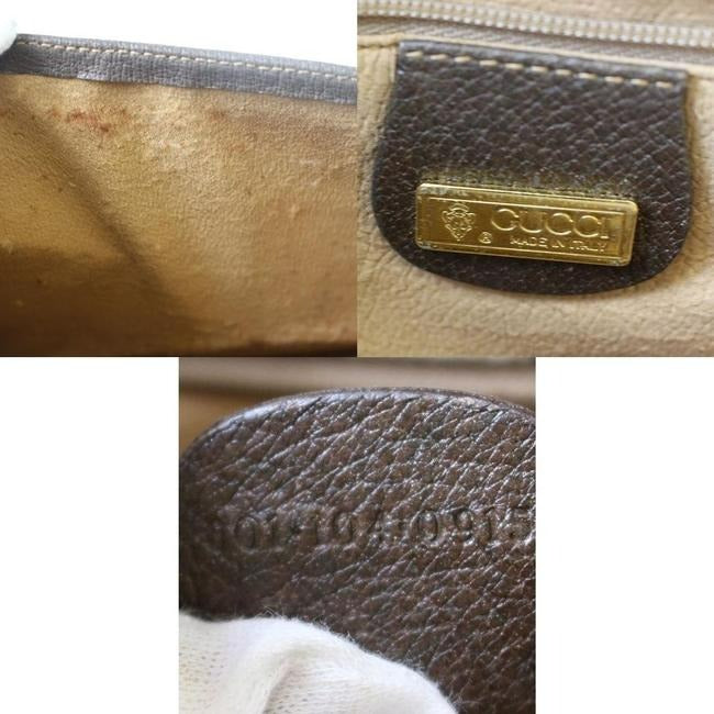 Gucci W Guccissima Sherry Stripe Brown G Print Red Green Leather Coated Canvas Messenger