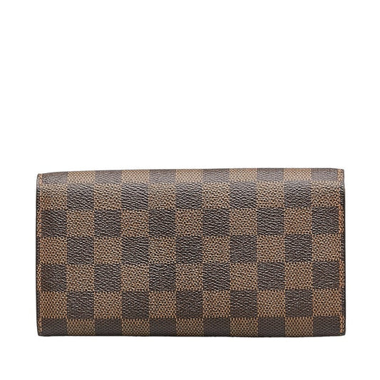 Louis Vuitton Damiere Portfolio Sarah Long Wallet N61734 Brown PVC Leather  Louis Vuitton Long Wallet