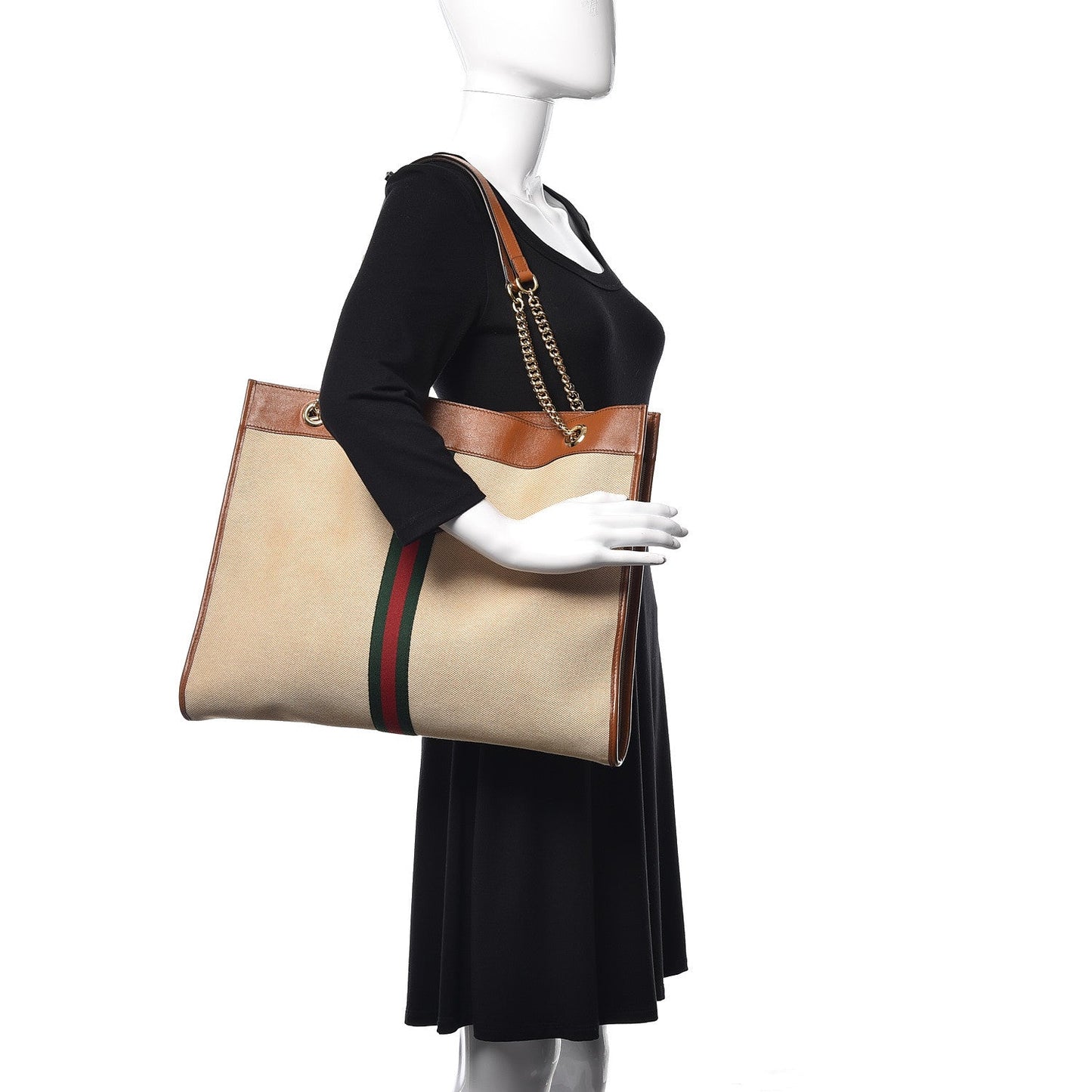 Gucci Rajah Large Canvas Tote Bag in Beige