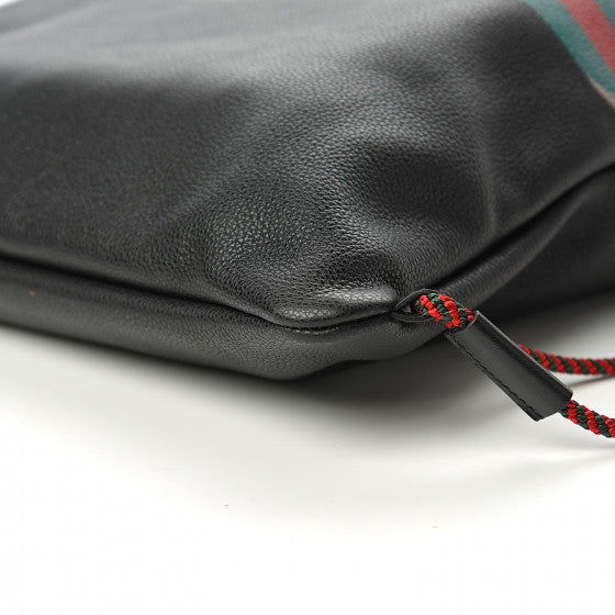 Gucci Logo-Print Drawstring Backpack in Black