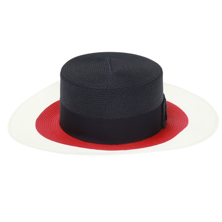 Gucci Papier Wide Brim Hat in Blue Red and White