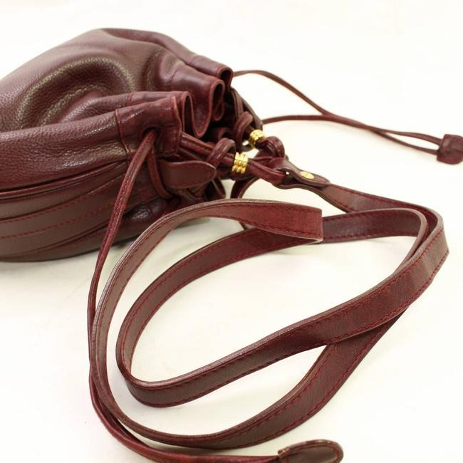 Gucci Bucket Bag Drawstring Burgundy Leather Satchel