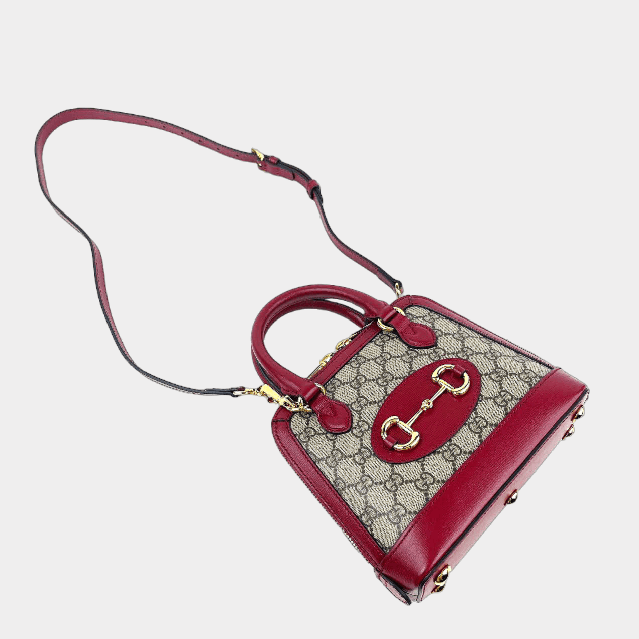 Gucci 1955 Horsebit Tote Supreme GG w/Red