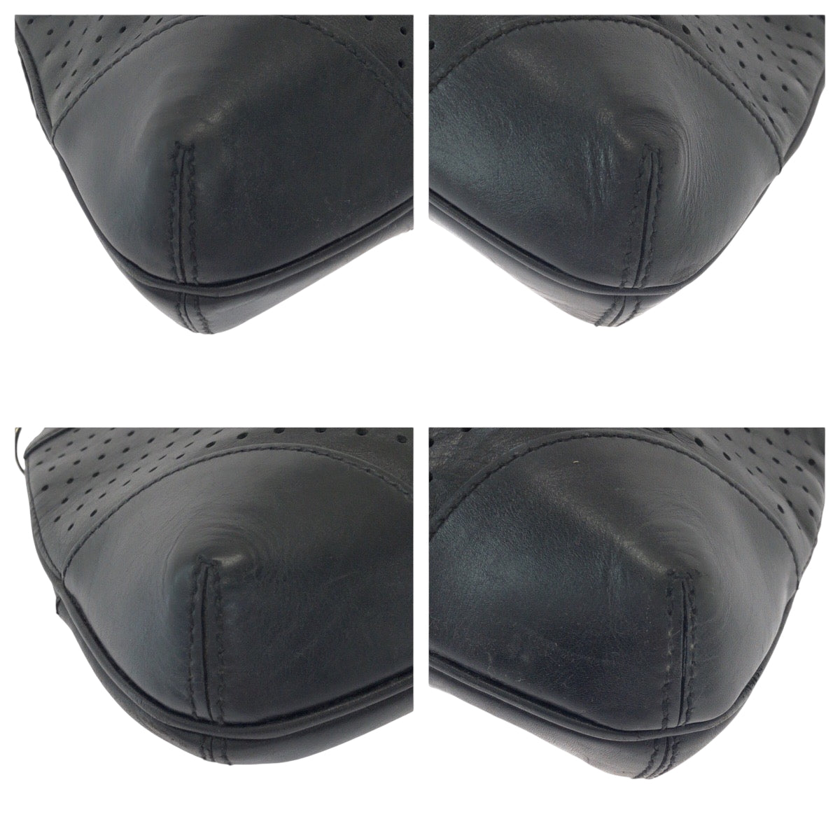 GUCCI Shoulder Bag 114875 leather Black SilverMetal Hobo Shoulder Bag Interlocking Women Used