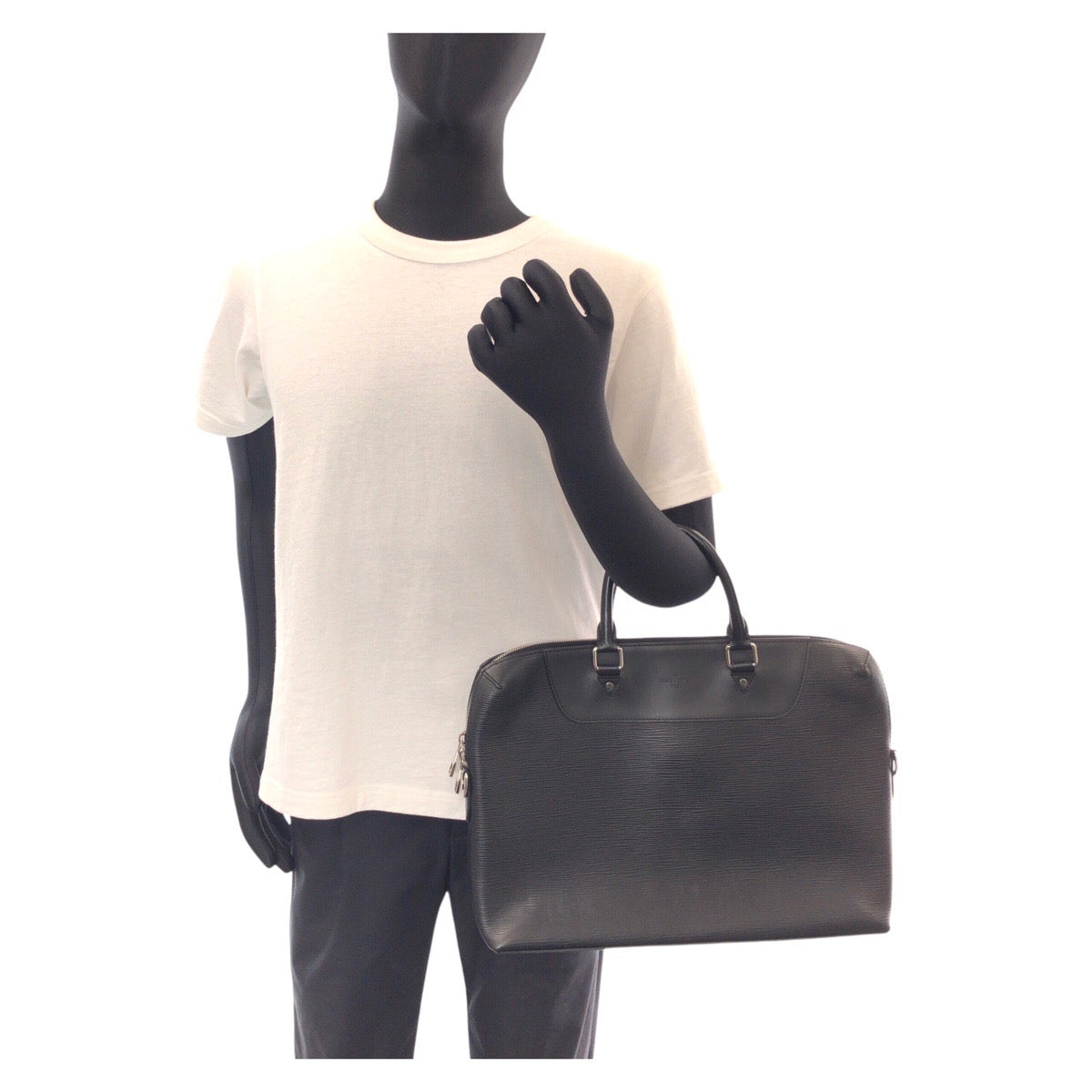 LOUIS VUITTON Business bag M50163 leather black Business bag briefcase Epi Porto Documents Jules mens Used
