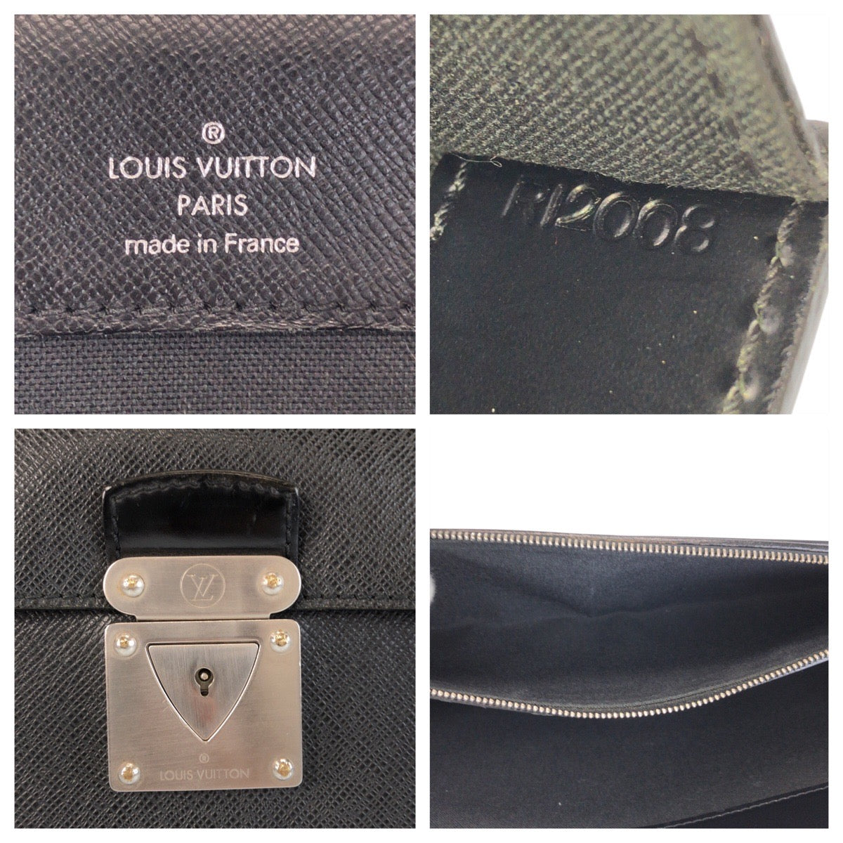 LOUIS VUITTON Business bag M31052 leather Ardoise Black SilverMetal Business bag briefcase Taiga Robusto 1 mens Used