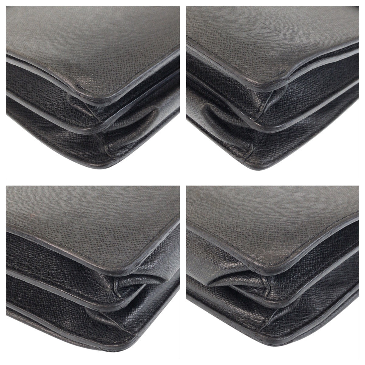 LOUIS VUITTON Business bag M31052 leather Ardoise Black SilverMetal Business bag briefcase Taiga Robusto 1 mens Used
