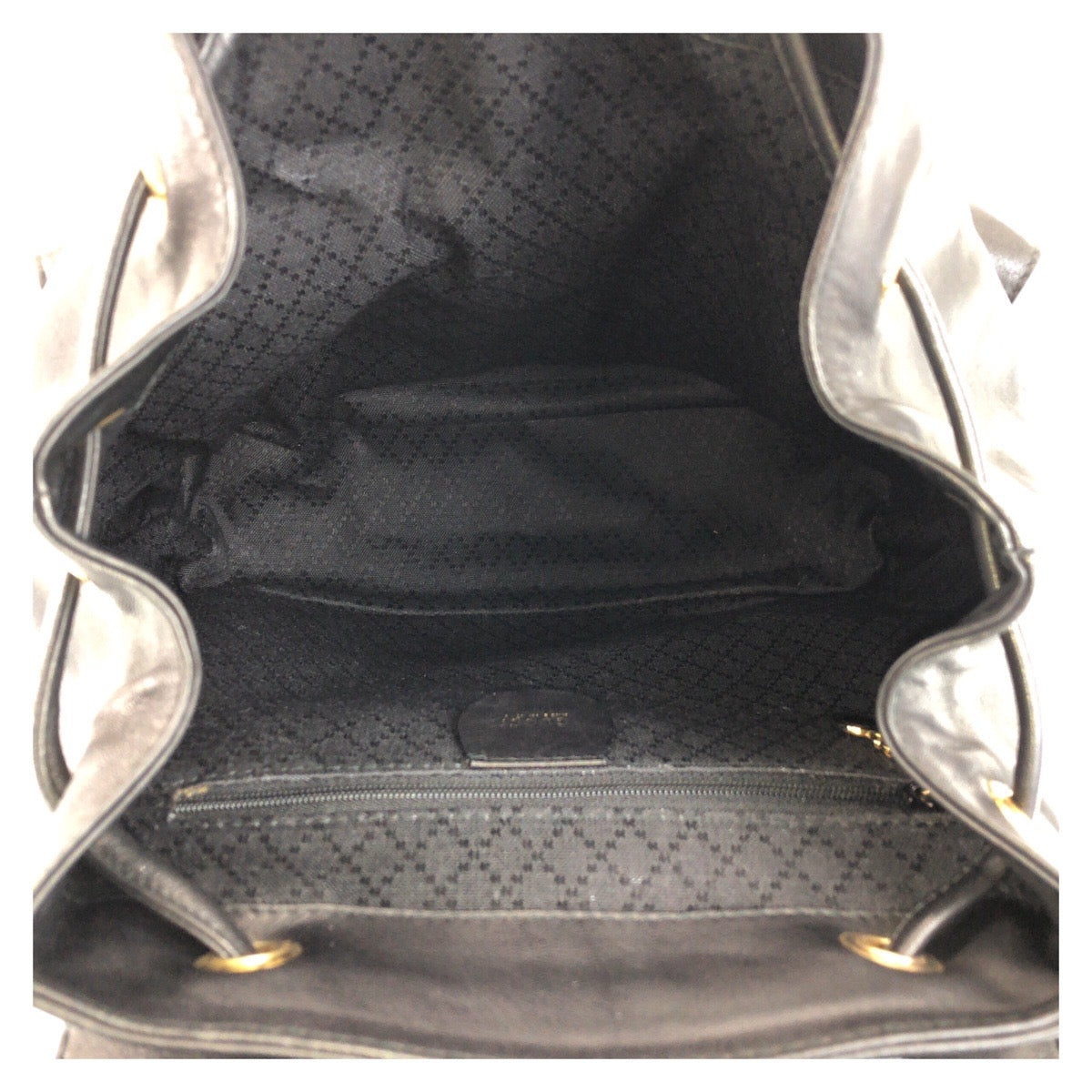 GUCCI Backpack 003 2058 0016 leather Black Gold Metal Backpack Backpack Bamboo Women Used