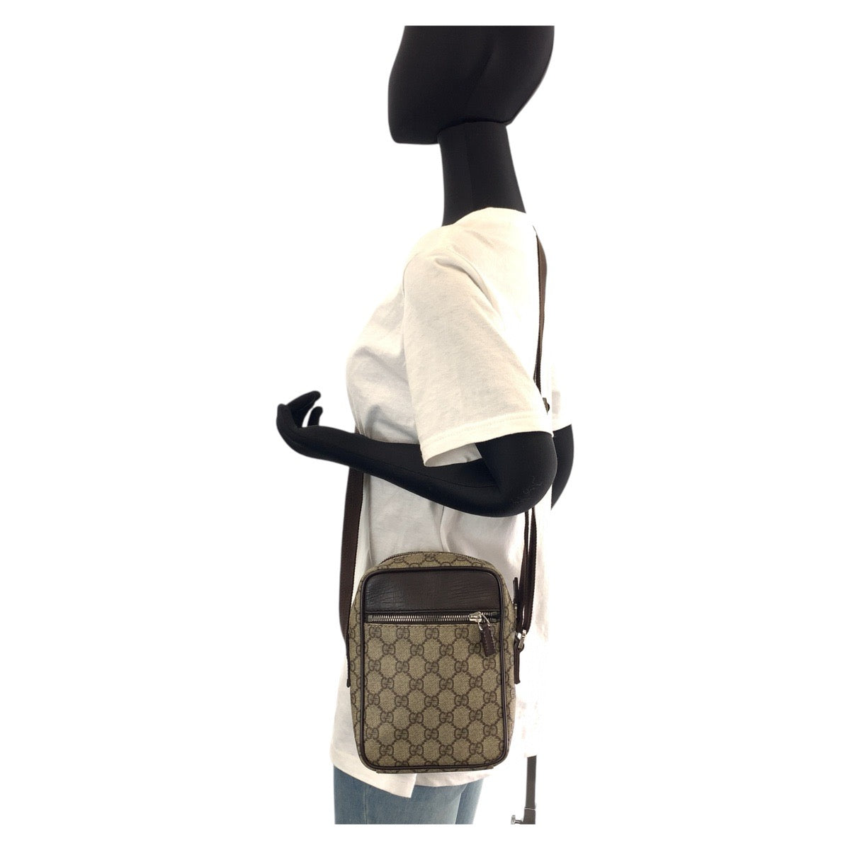 GUCCI Shoulder Bag 101680 GG Supreme canvas, leather Beige brown Shoulder Bag pochette Women Used