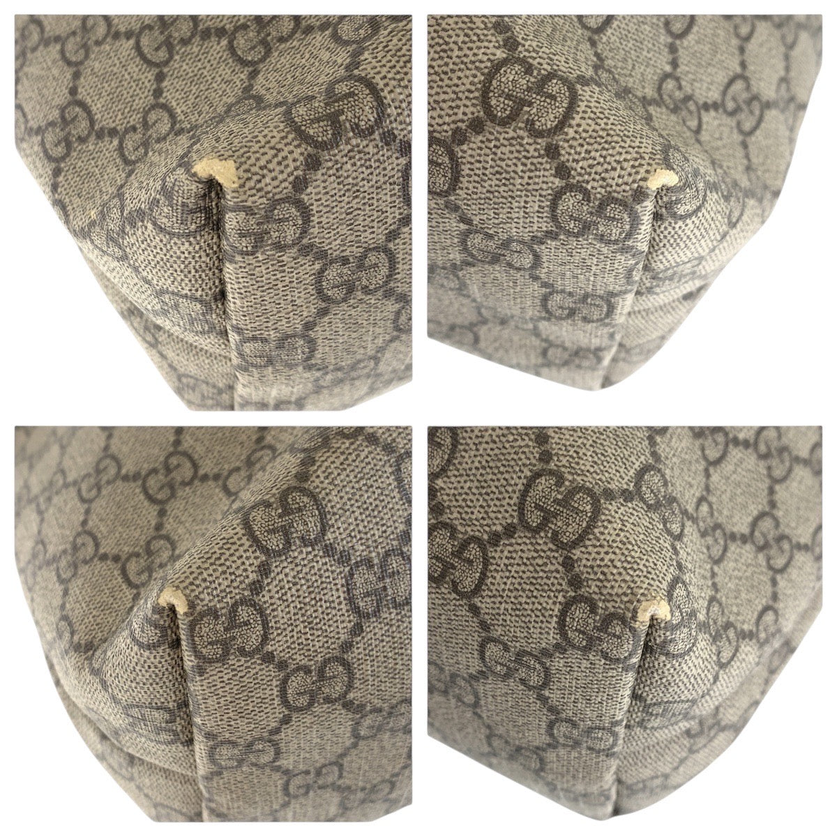 GUCCI Tote Bag 211137 GG Supreme canvas, leather beige Tote Bag Shoulder Bag Women Used