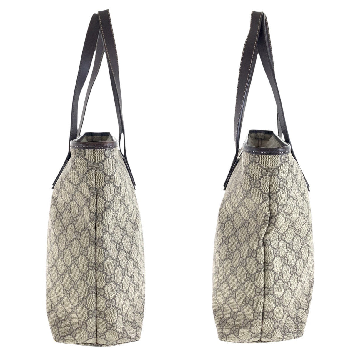 GUCCI Tote Bag 211137 GG Supreme canvas, leather beige Tote Bag Shoulder Bag Women Used