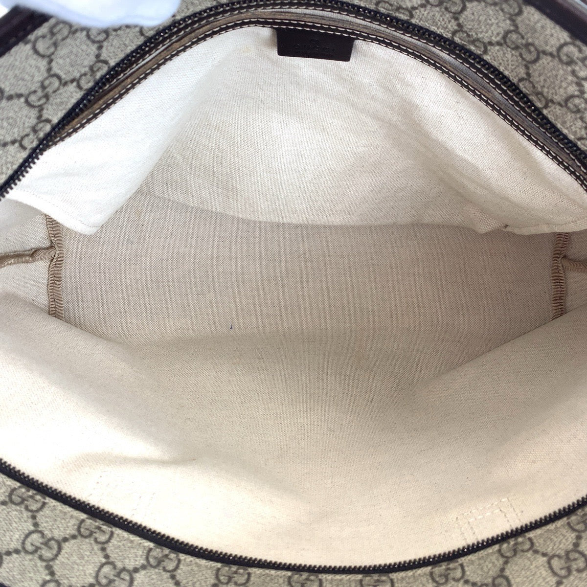 GUCCI Tote Bag 211137 GG Supreme canvas, leather beige Tote Bag Shoulder Bag Women Used