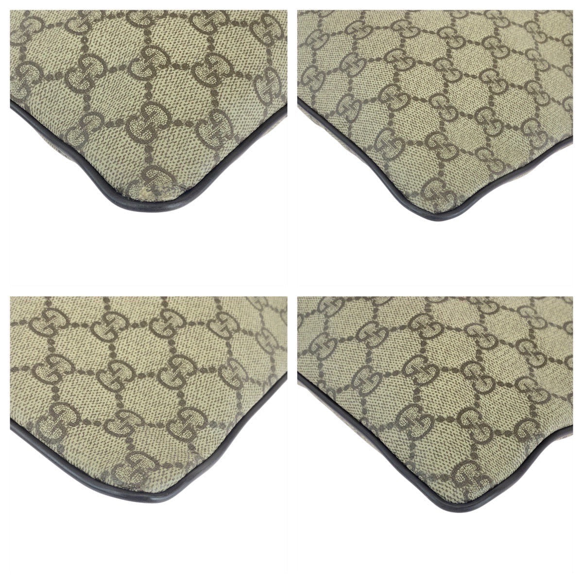 GUCCI Shoulder Bag 141198 GG Supreme canvas, leather Gray Brown SilverMetal Shoulder Bag pochette Women Used
