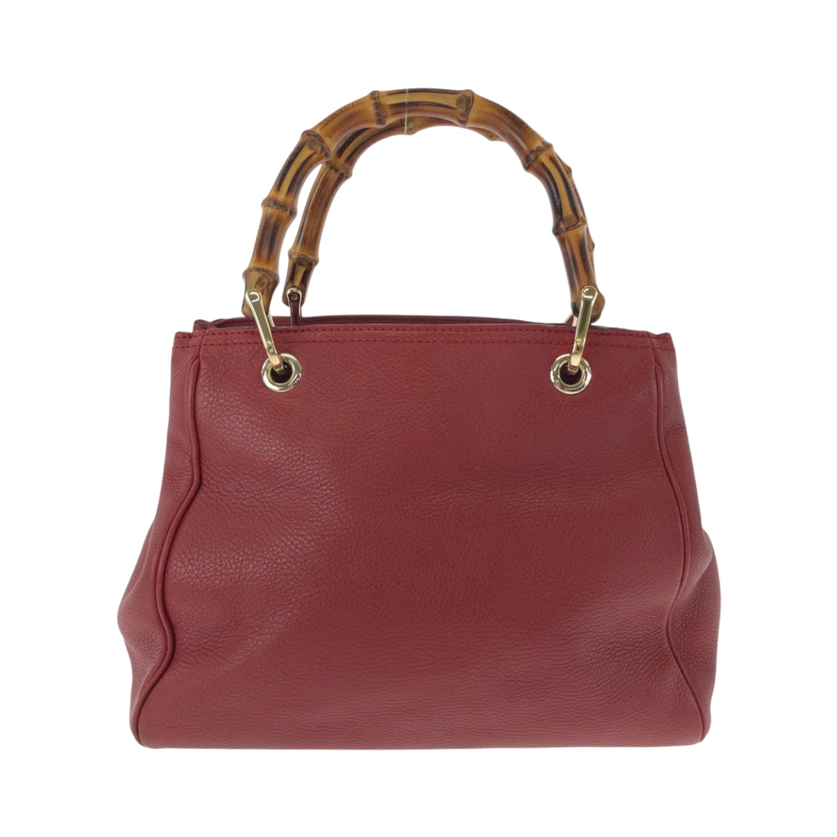 GUCCI Handbag 336032 leather Red brown Handbag Tote Bag Bamboo Women Used