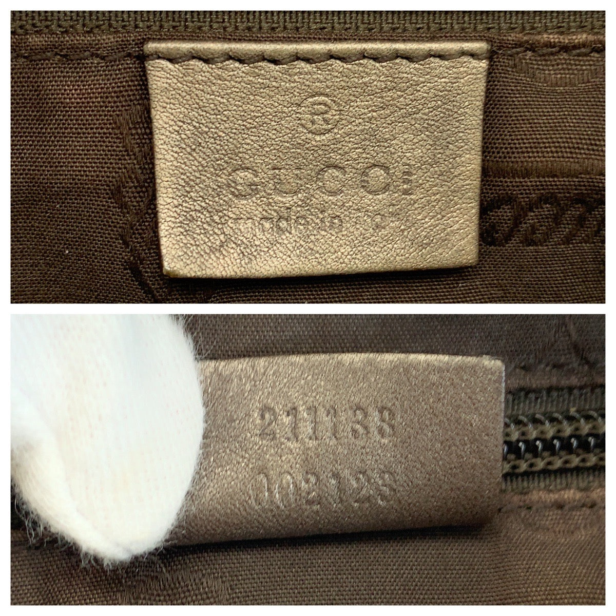 GUCCI Tote Bag 211138 PVC coated canvas, leather Bronze Metallic Brown Tote Bag Shoulder Bag GG implementation Women Used