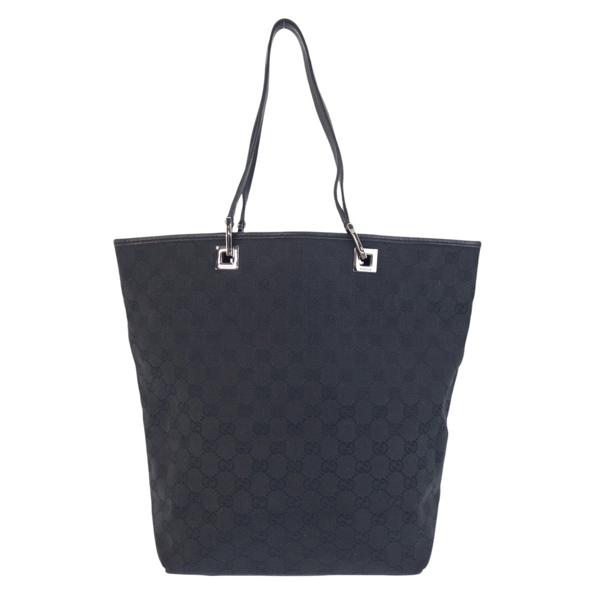 GUCCI Tote Bag 31243 GG canvas, leather Black black Tote Bag Shoulder Bag Women Used