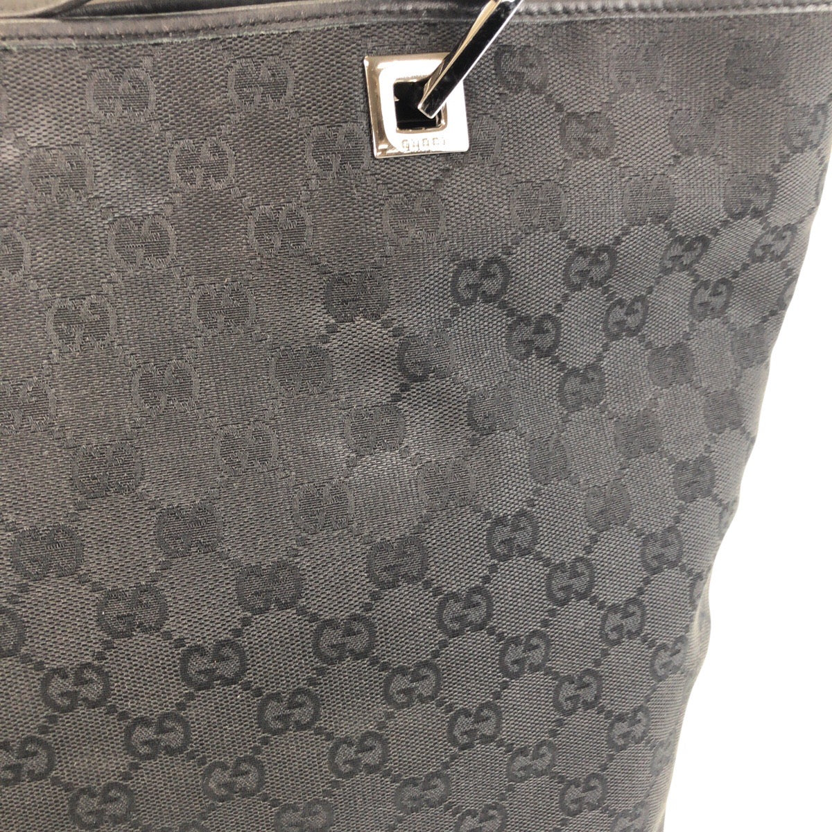 GUCCI Tote Bag 31243 GG canvas, leather Black black Tote Bag Shoulder Bag Women Used