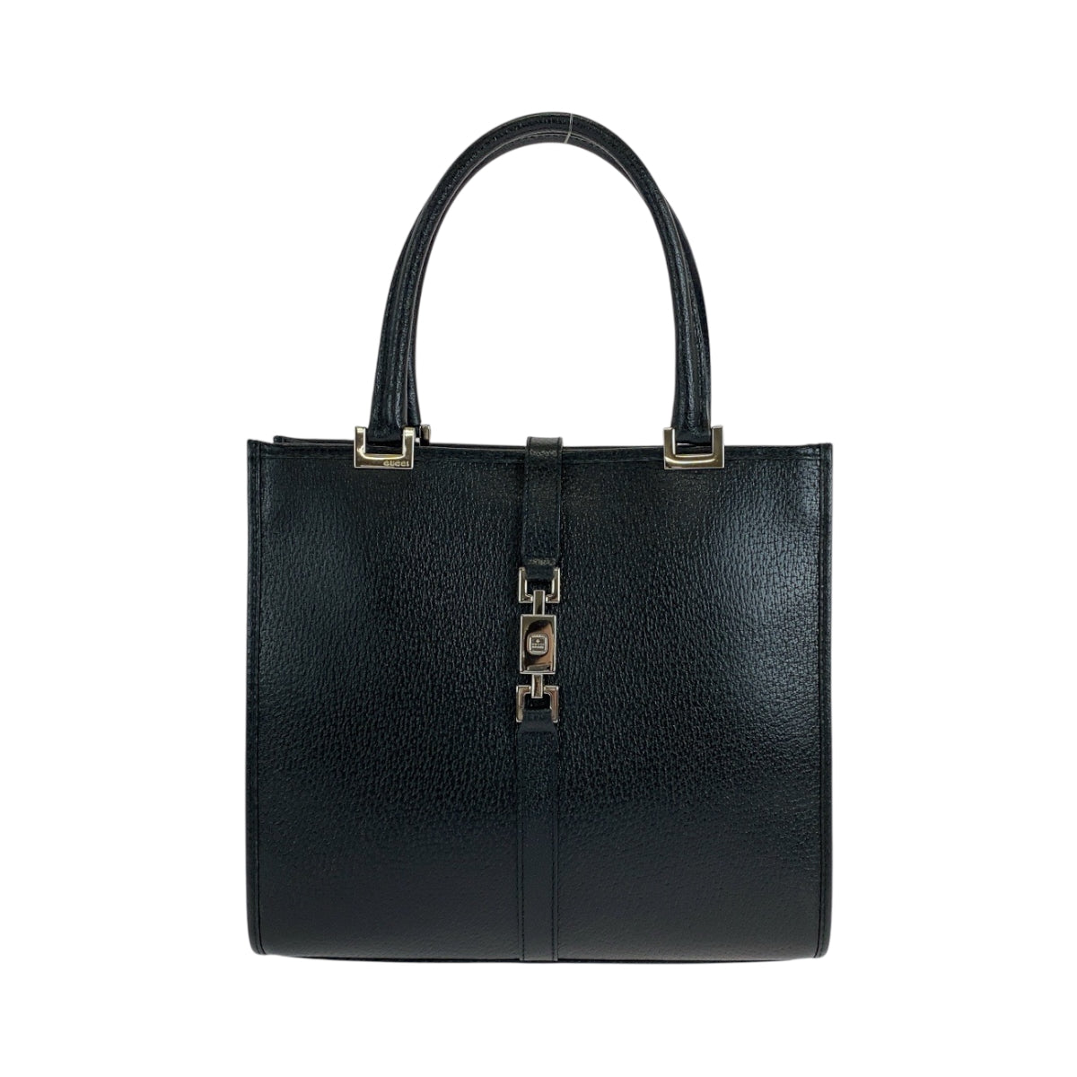 GUCCI Tote Bag 002 1065 leather Black SilverMetal Tote Bag handbag Jackie Women Used