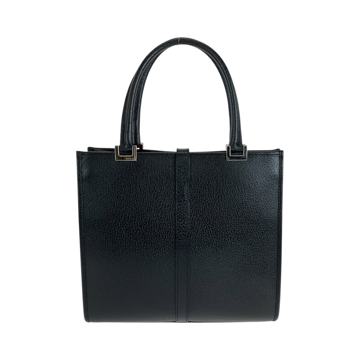 GUCCI Tote Bag 002 1065 leather Black SilverMetal Tote Bag handbag Jackie Women Used