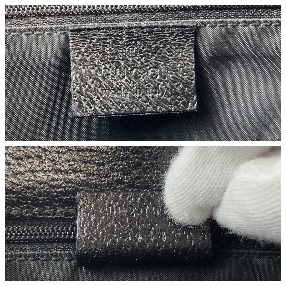 GUCCI Tote Bag 002 1065 leather Black SilverMetal Tote Bag handbag Jackie Women Used