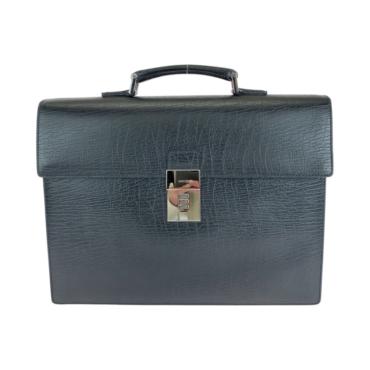 GUCCI Business bag 34044 leather Black SilverMetal Business bag handbag Cinghiale Darres mens Used