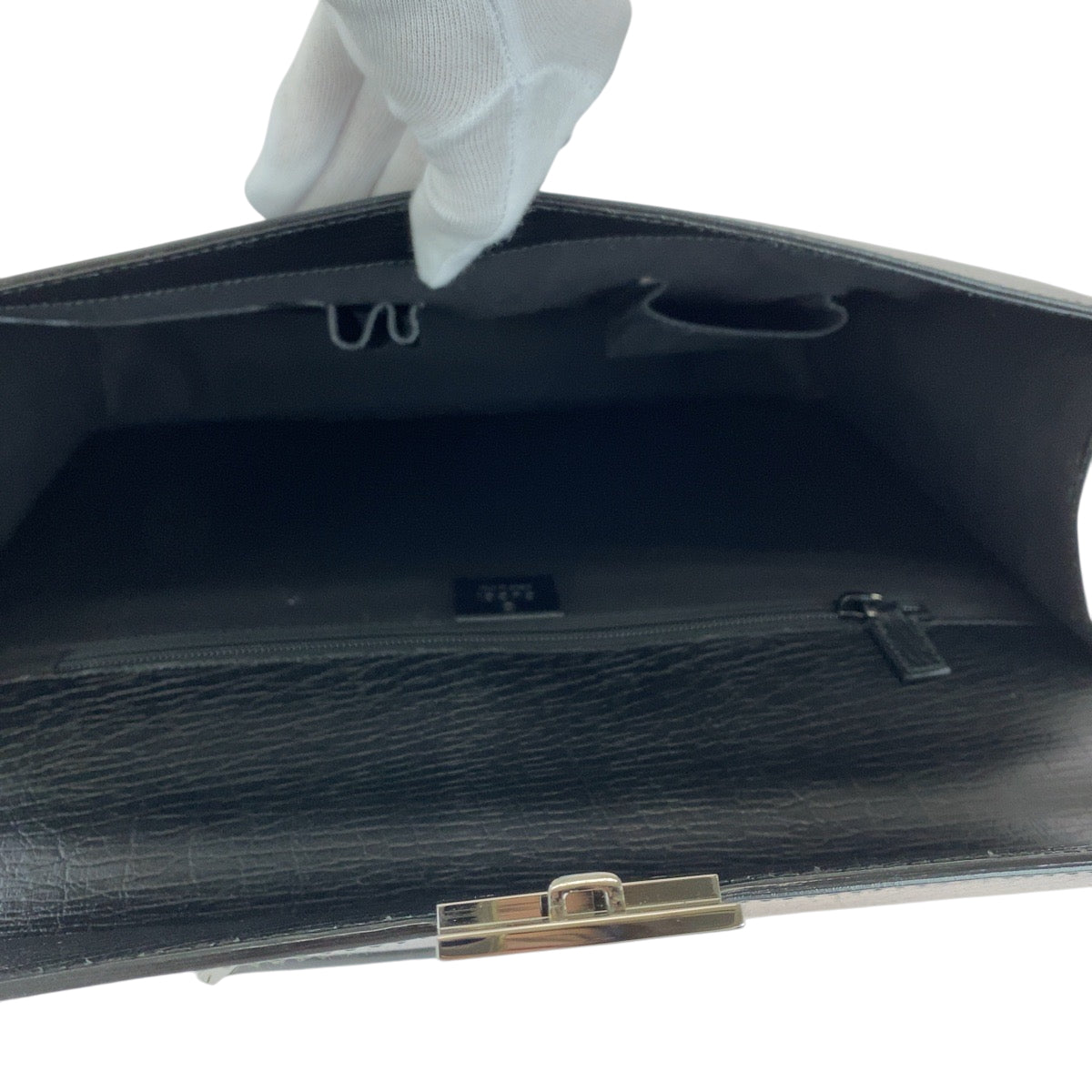 GUCCI Business bag 34044 leather Black SilverMetal Business bag handbag Cinghiale Darres mens Used