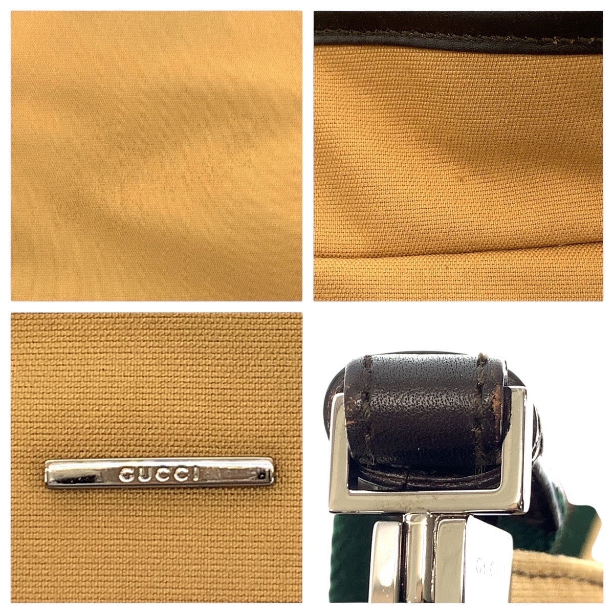 GUCCI Shoulder Bag 001 4306 canvas beige Hobo Shoulder Bag Sherry line Women Used