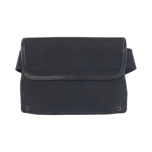 GUCCI Sling bag 92543 GG canvas Black SilverMetal Sling bag Bum bag Women Used
