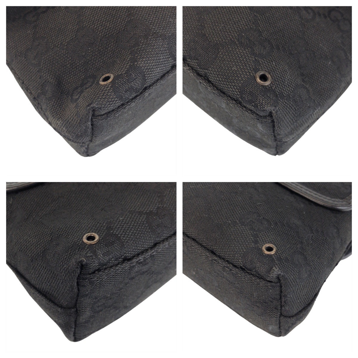 GUCCI Sling bag 92543 GG canvas Black SilverMetal Sling bag Bum bag Women Used