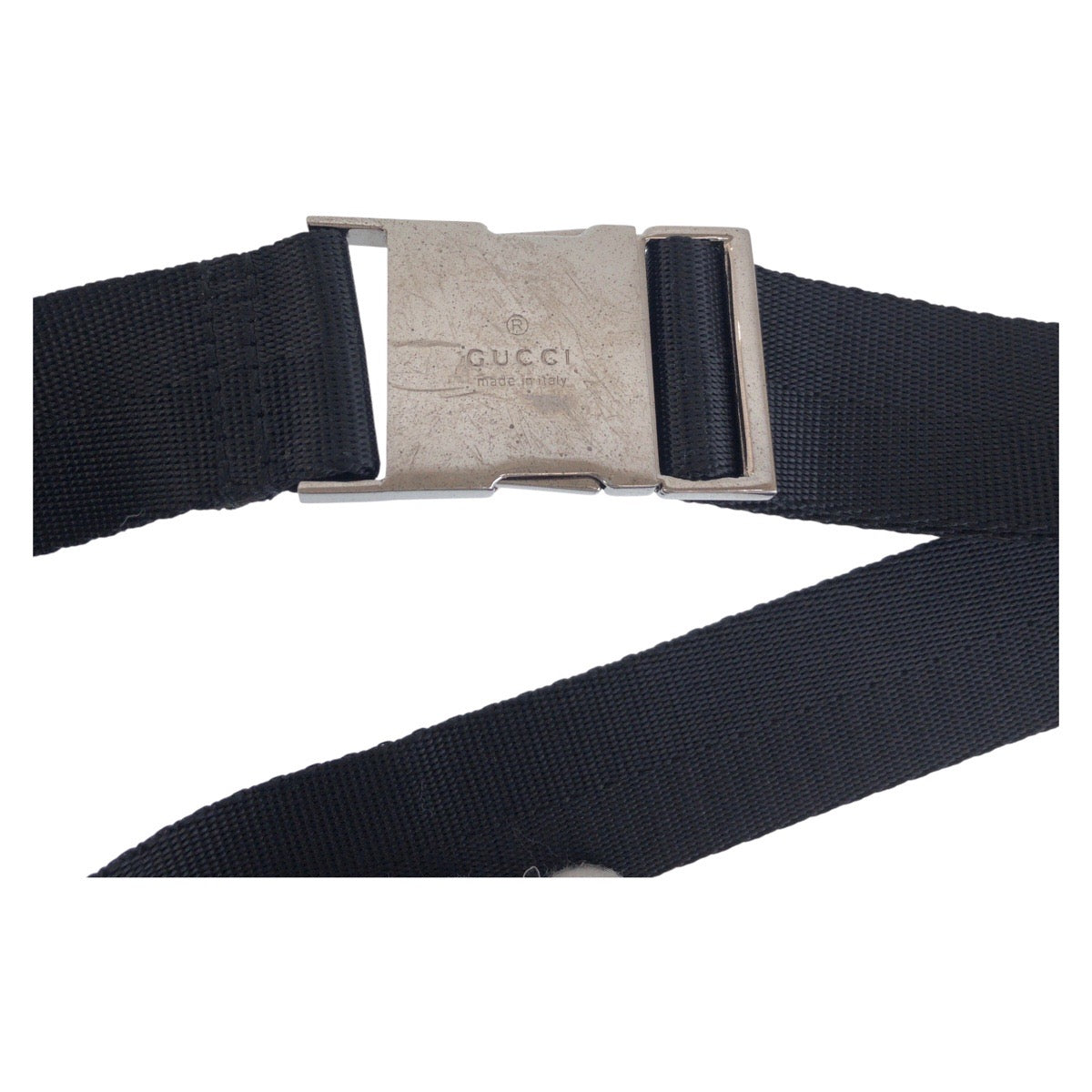GUCCI Sling bag 92543 GG canvas Black SilverMetal Sling bag Bum bag Women Used