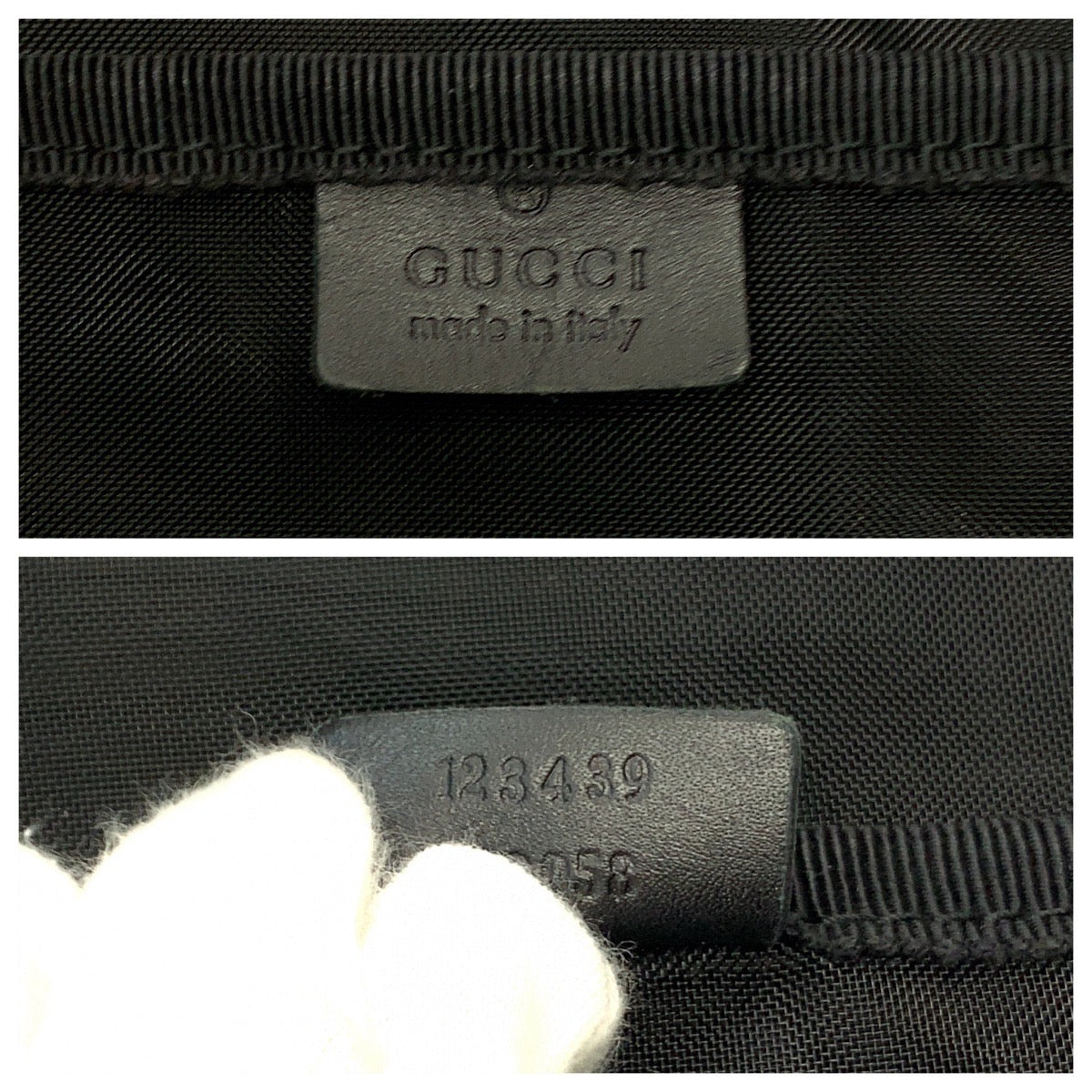 GUCCI Tote Bag 123439 canvas black black white Tote Bag Shoulder Bag G logo Women Used