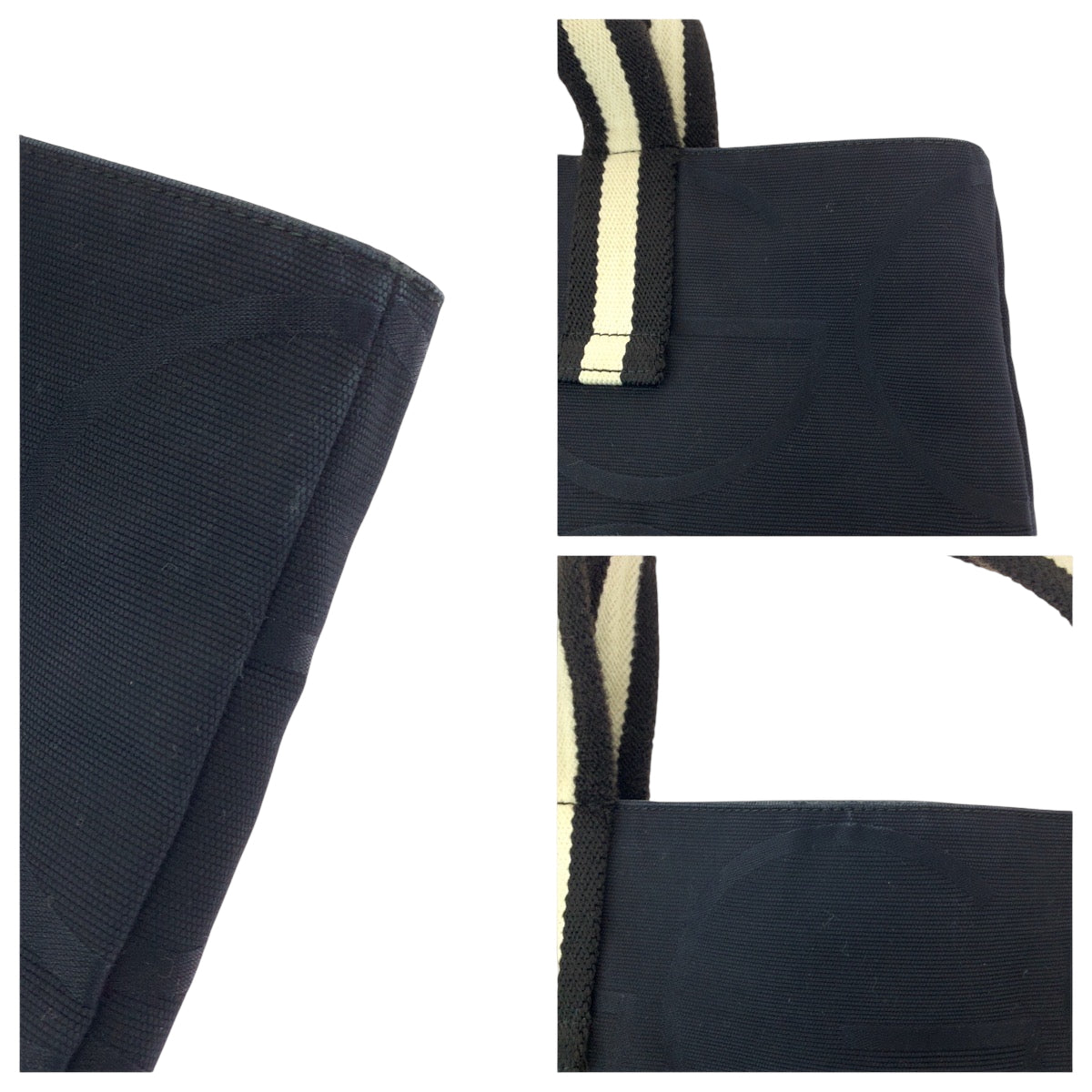 GUCCI Tote Bag 123439 canvas black black white Tote Bag Shoulder Bag G logo Women Used