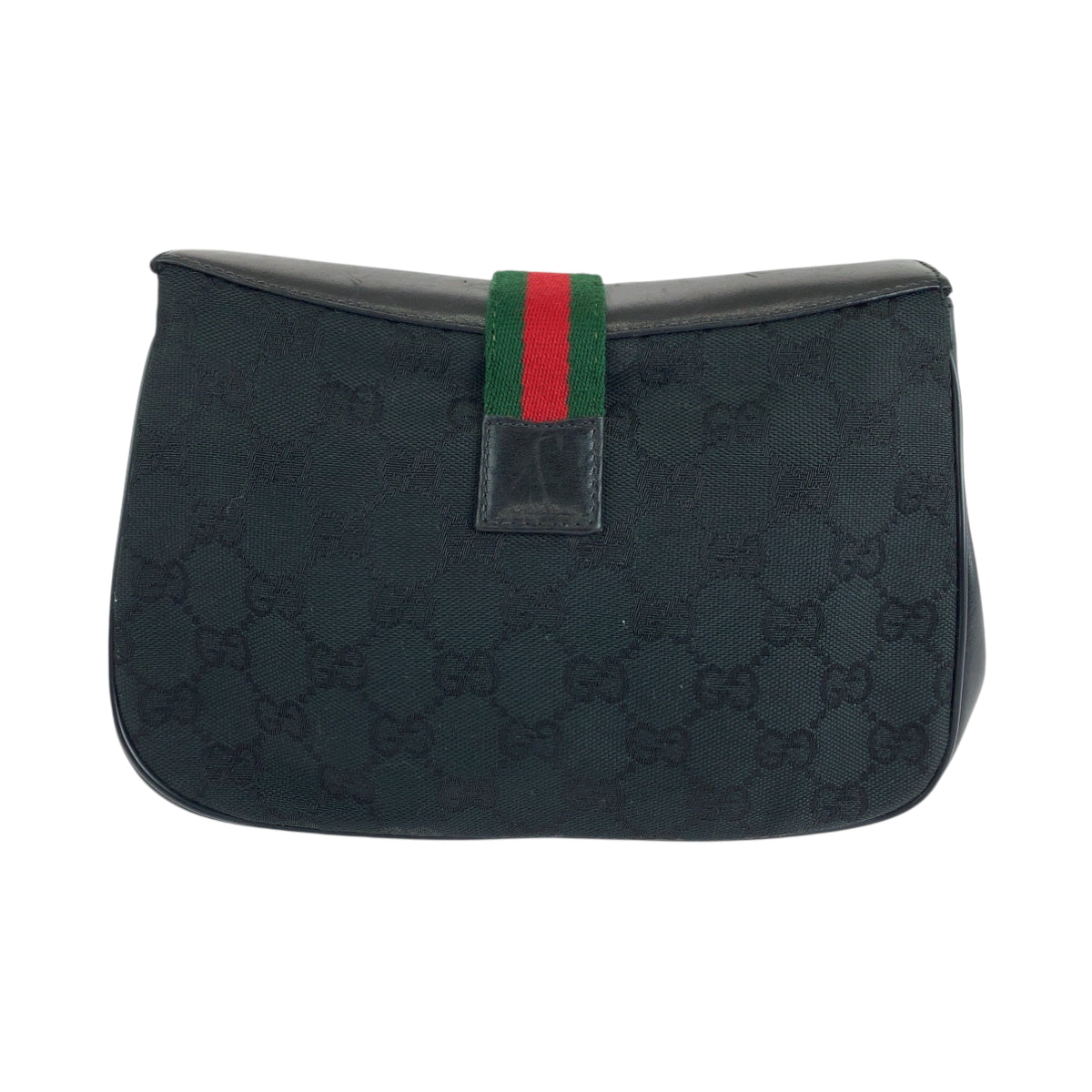 GUCCI Shoulder Bag 10 02 024 GG canvas, leather Black GoldMetal Shoulder Bag pochette Old Gucci Shelly Line Women Used
