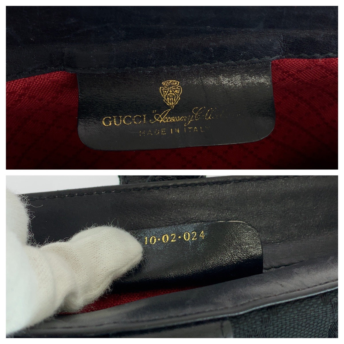 GUCCI Shoulder Bag 10 02 024 GG canvas, leather Black GoldMetal Shoulder Bag pochette Old Gucci Shelly Line Women Used