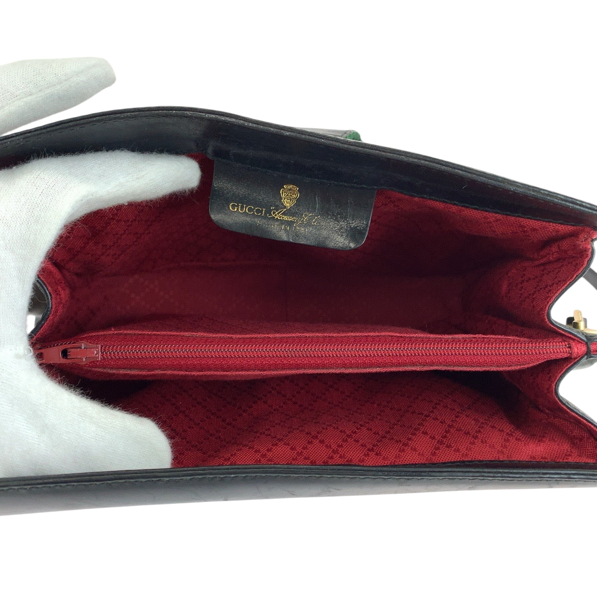 GUCCI Shoulder Bag 10 02 024 GG canvas, leather Black GoldMetal Shoulder Bag pochette Old Gucci Shelly Line Women Used