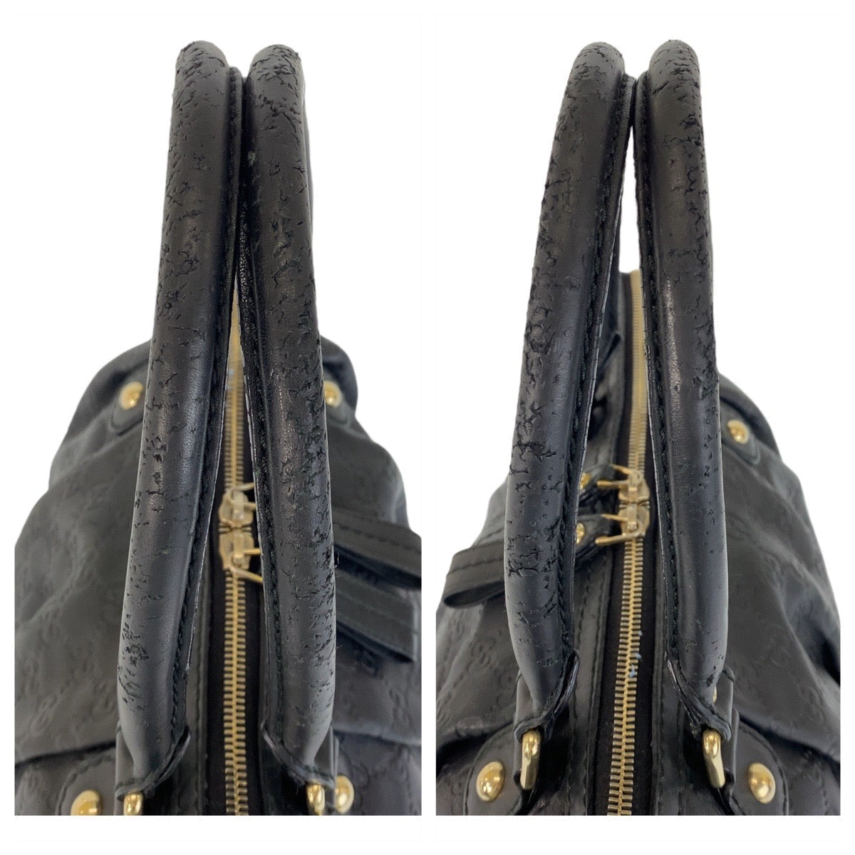 GUCCI Handbag 247902 leather Black GoldMetal Handbag Shoulder Bag 2way Guccisima Sukey Women Used