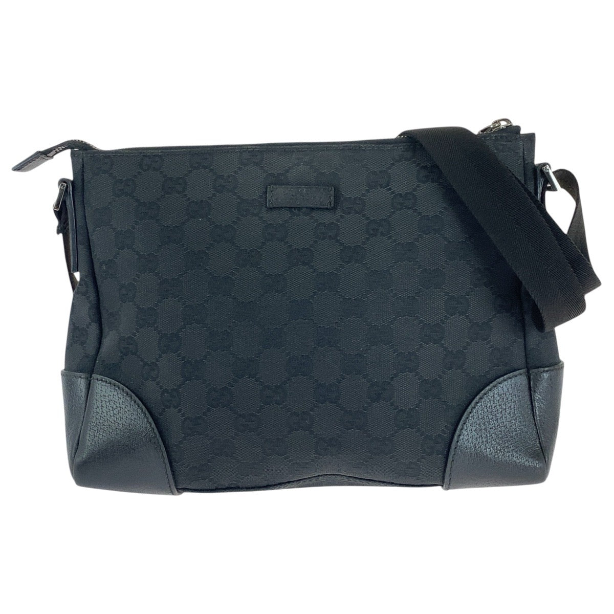 GUCCI Shoulder Bag 114273 GG canvas, leather Black black Shoulder Bag Messenger bag Women Used