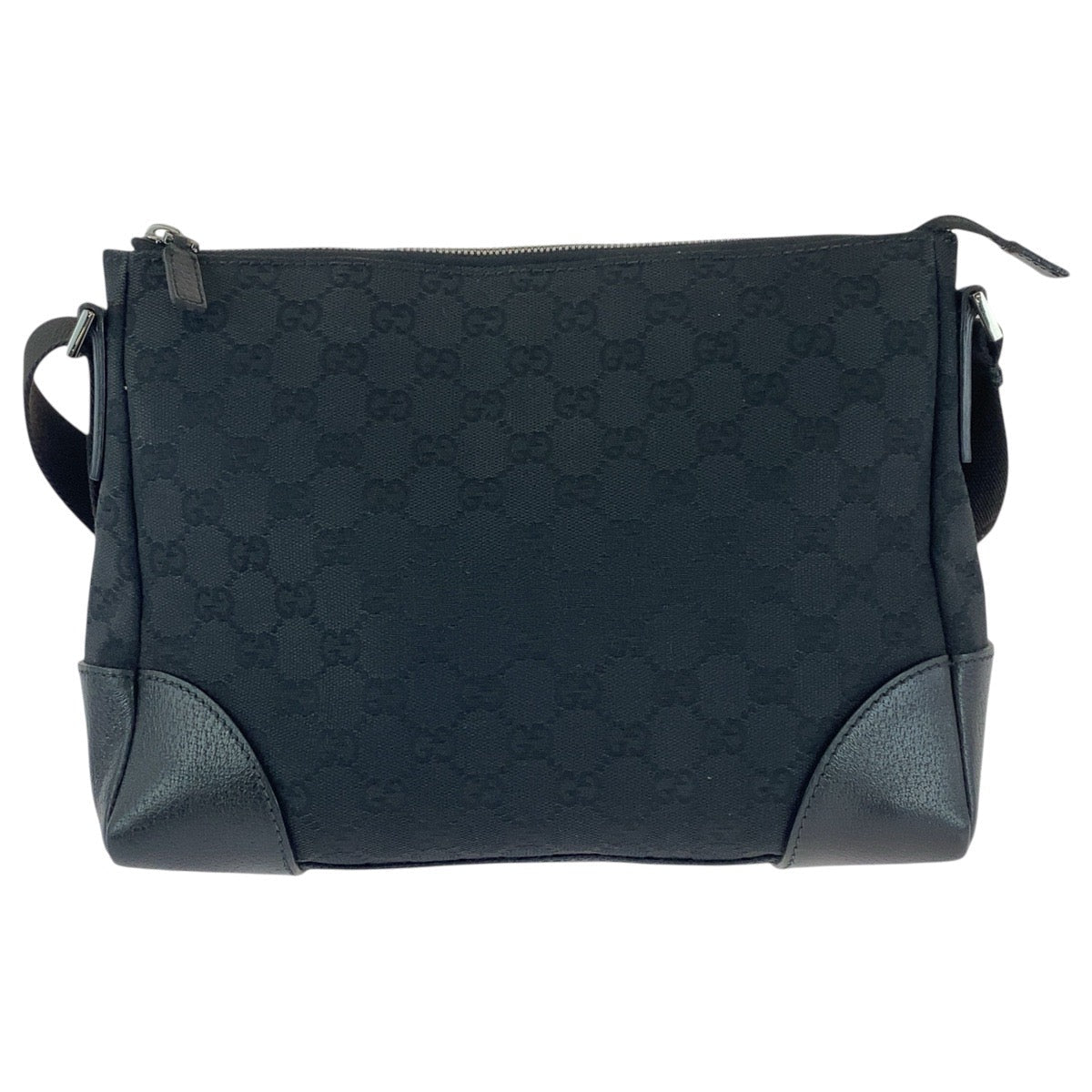 GUCCI Shoulder Bag 114273 GG canvas, leather Black black Shoulder Bag Messenger bag Women Used