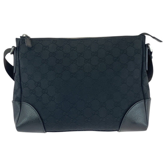 GUCCI Shoulder Bag 114273 GG canvas, leather Black black Shoulder Bag Messenger bag Women Used