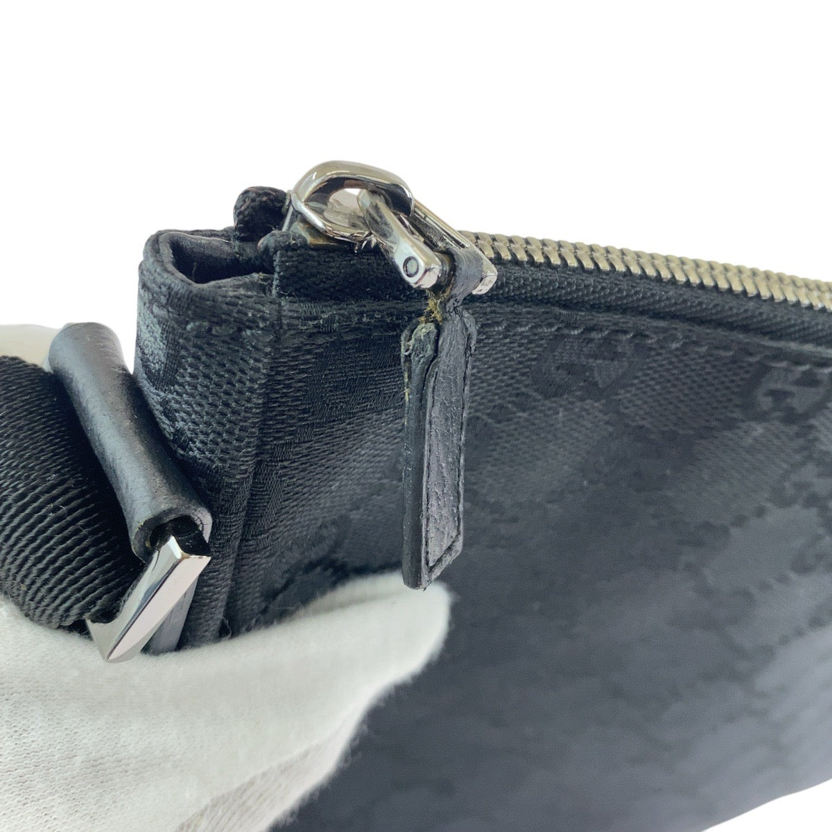 GUCCI Shoulder Bag 114273 GG canvas, leather Black black Shoulder Bag Messenger bag Women Used