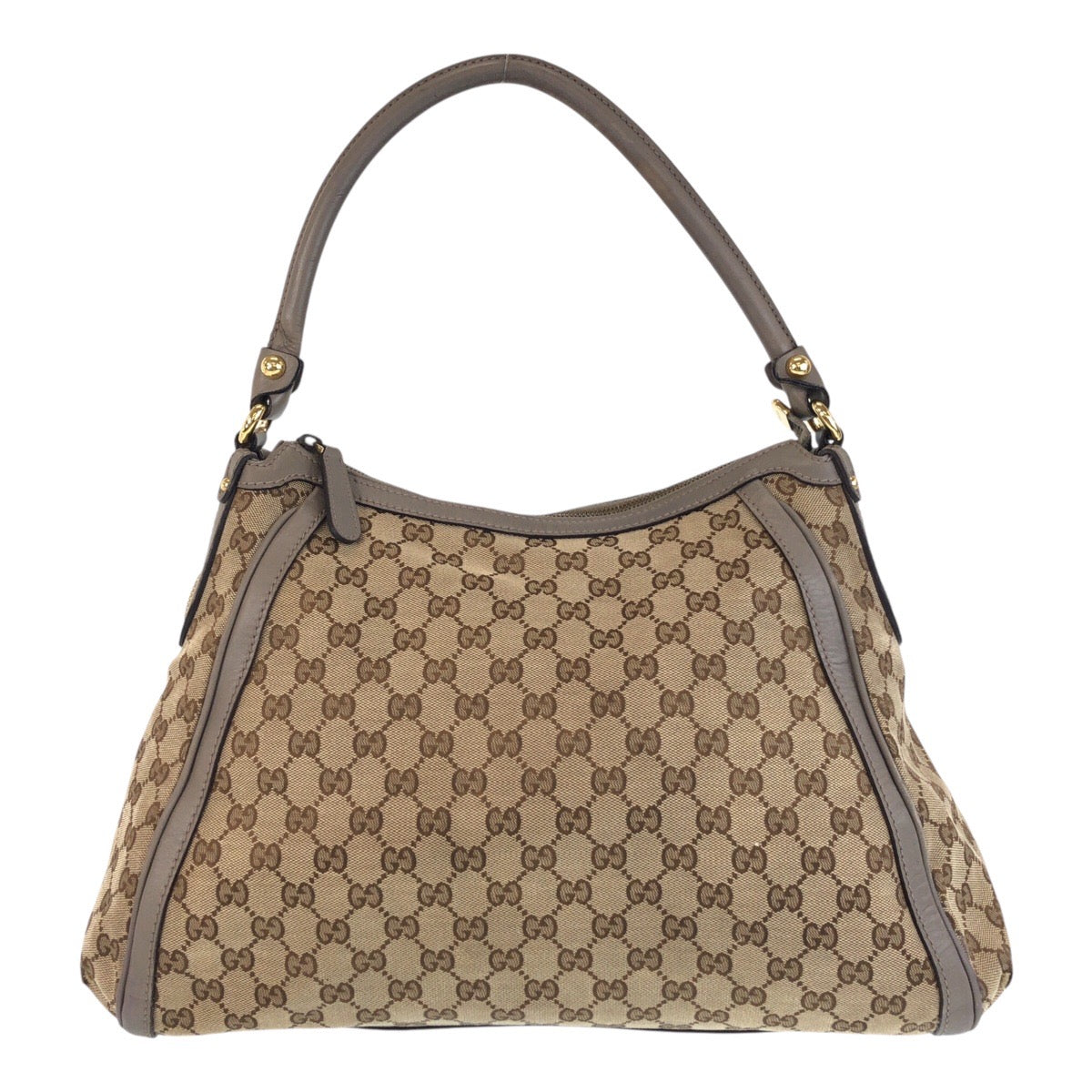 GUCCI Shoulder Bag 282297 GG canvas, leather Beige Gray Gold Metal scarlet Women Used