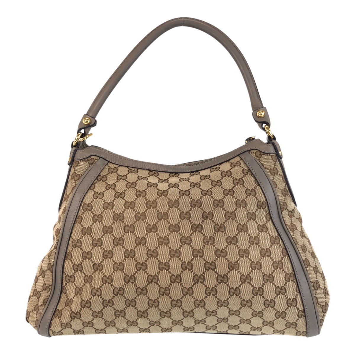 GUCCI Shoulder Bag 282297 GG canvas, leather Beige Gray Gold Metal scarlet Women Used