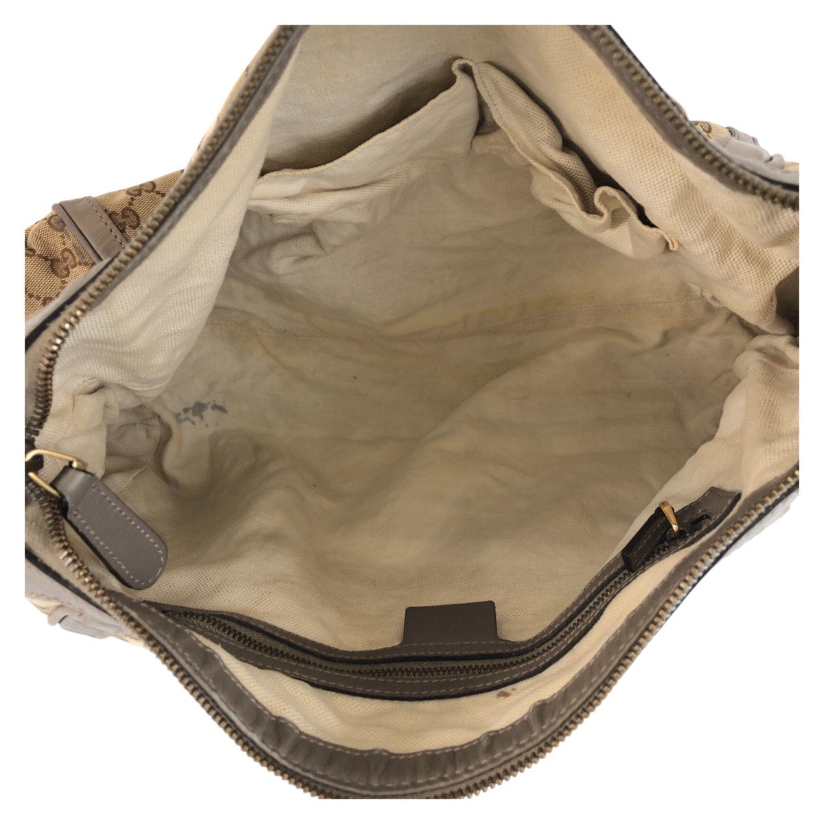 GUCCI Shoulder Bag 282297 GG canvas, leather Beige Gray Gold Metal scarlet Women Used