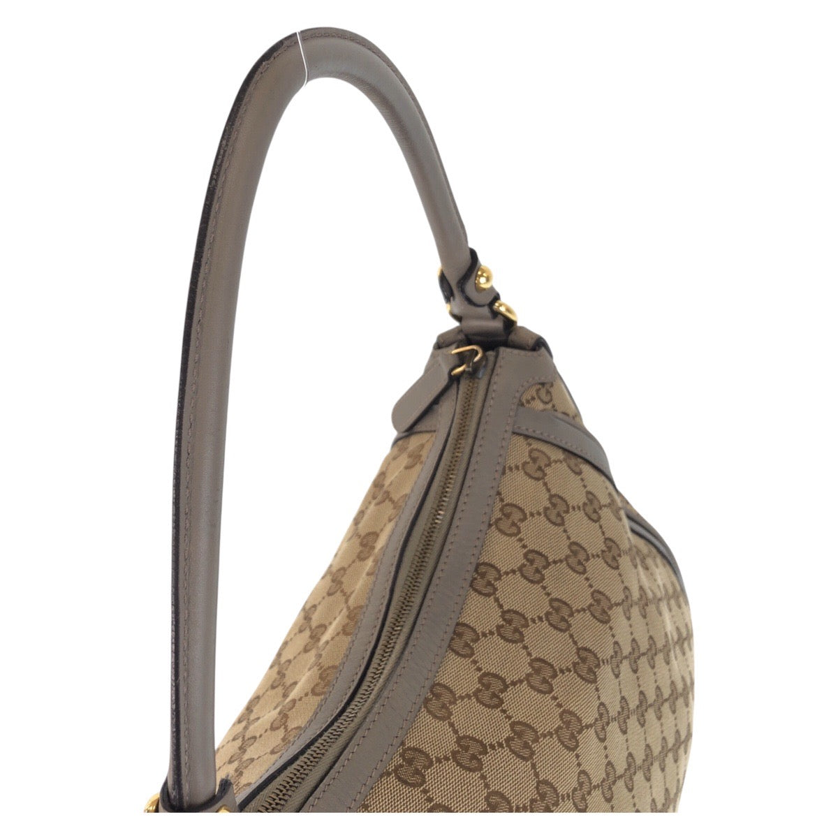 GUCCI Shoulder Bag 282297 GG canvas, leather Beige Gray Gold Metal scarlet Women Used