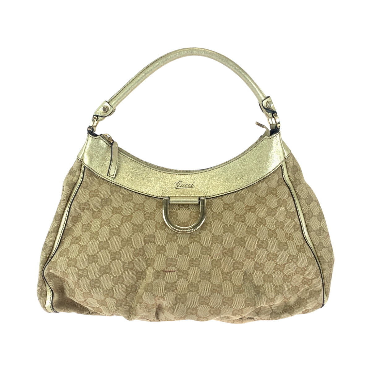 GUCCI Shoulder Bag 189833 GG canvas Beige Gold GoldMetal Hobo One Shoulder Bag Abbey Women Used