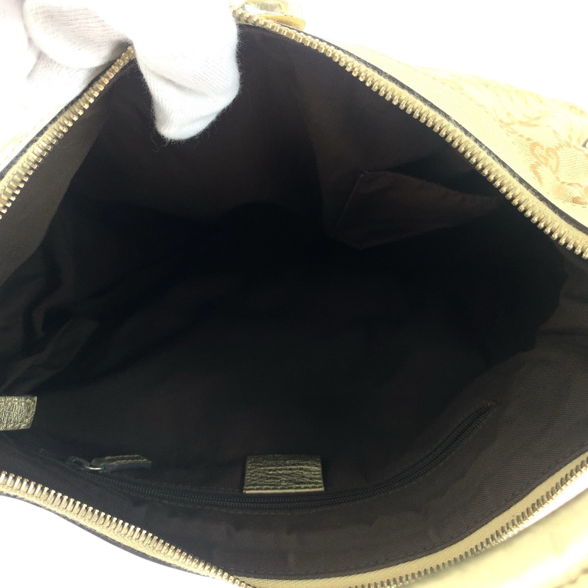 GUCCI Shoulder Bag 189833 GG canvas Beige Gold GoldMetal Hobo One Shoulder Bag Abbey Women Used